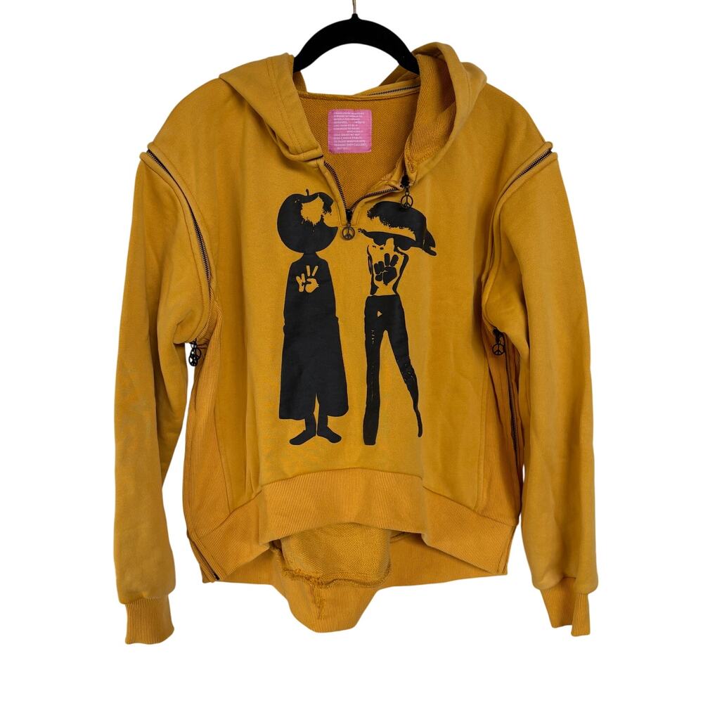 Paynestar Dots & Loops V2 Candy Yellow Sweatshirt Zippers Deconstructable Small